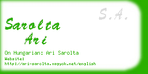 sarolta ari business card